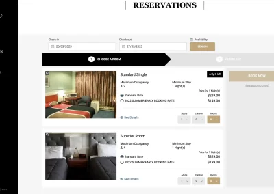 website design portfolio elite hotel